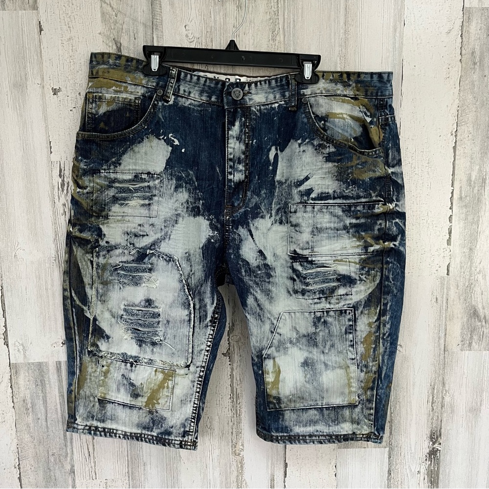 Encrypted Men’s Distressed Blue Denim Jean Shorts Size 42 worn once